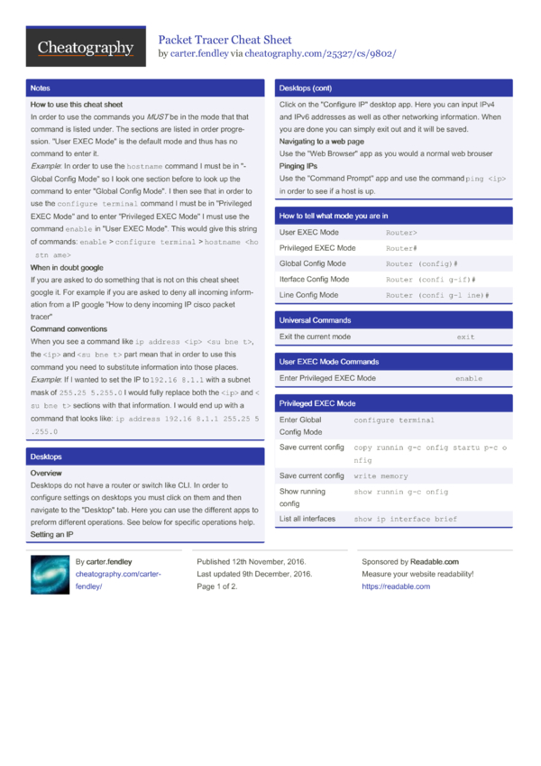packet tracer cheat sheet by carter fendley download work out log sheet